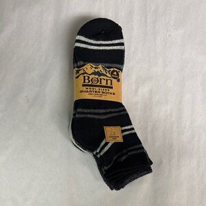 New Born Socks 4 Pair Men’s Wool Blend Quarter Socks Cushioned Casual Activewear